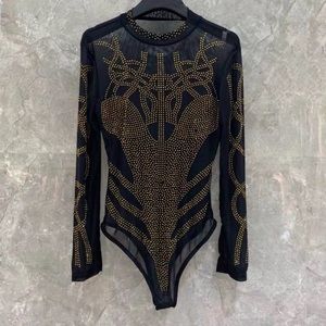 Tops - Sexy Rhinestone Bodysuit Tops - Sexy Rhinestone Bodysuit